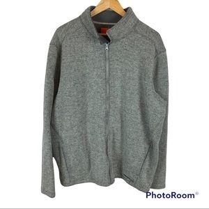 ❤️ Men's Merrell Gray Wool Ribbed Fleece Lined Zip Up Jacket Size XXL